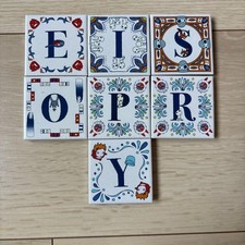 Studio Ghibli Alphabet Ceramic Tiles E, I, S, O, P, R, Y Set of 6 Japan