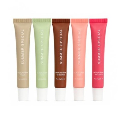 5-Color Summer Special Lip Balm Butter-Shea Butter & Avocado Oil Formula,