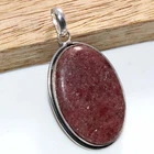 Pink Thulite 925 Silver Plated Pendant 2.2" Unique Boho Gift Most Beautiful GW