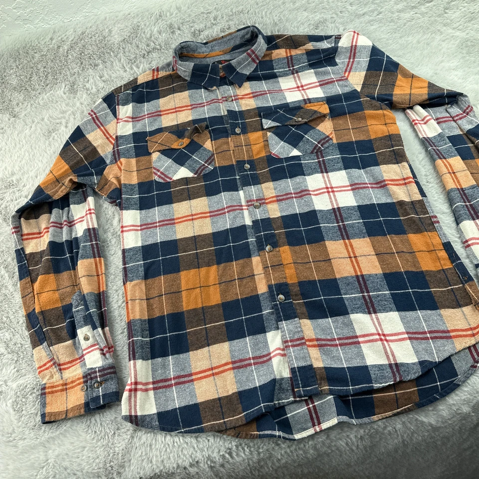 Camisa de franela estoica para hombre extra grande azul a cuadros exterior camping senderismo aventura Foto 4 de 4