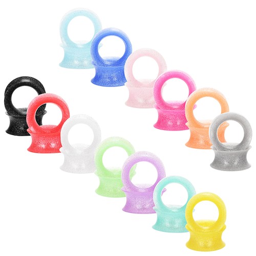 2PCS Pearl Powder Soft Silicone Ear Plugs Gauges-Thin Flesh Tunnel Expander Plug - Bild 4 von 24