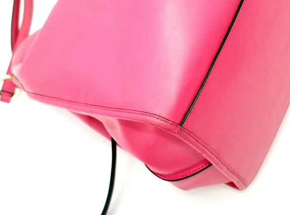 Coach Carly Hot Pink Leather Shoulder Bag w/Large Turnlock Detail