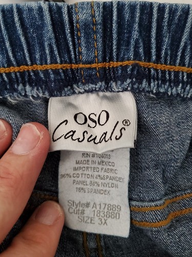 OSO Casuals Women's Blue Denim High Rise Elastic Waist Mom Jeans Pants Size 3X - Picture 5 of 5