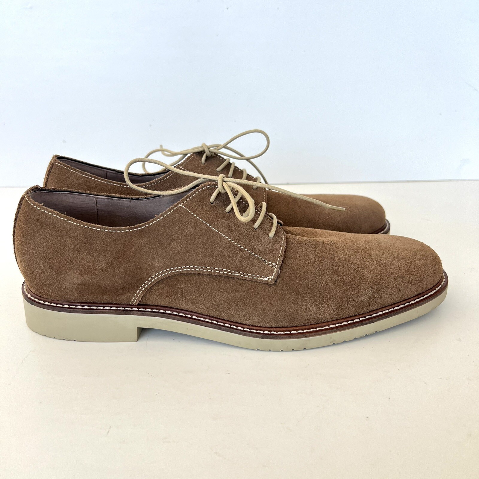 SAOLA Scarpe Oxford BANANA REPUBLIC uomo Dewitt suola crepe marrone scamosciato stringate taglia 10 nuove senza scatola