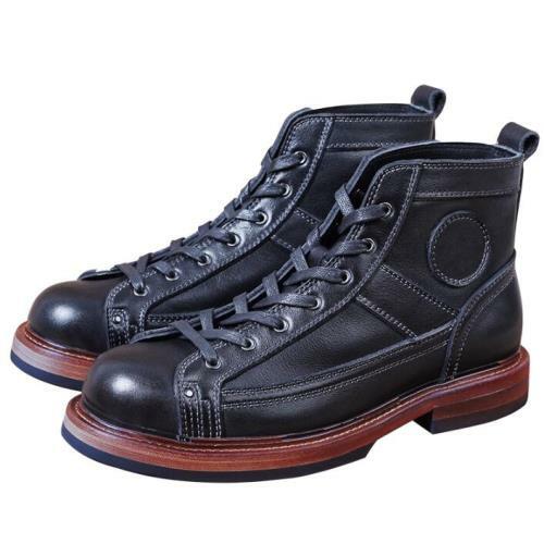 Bottes Cheville Cowboy/Biker Homme En Cuir Véritable | Style Western Terminator | Semelle Caoutchouc