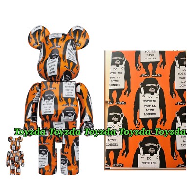 MEDICOM TOY - BE@RBRICK MONKEY SIGN 100％ &amp; 400％ Medicom Toy BE@RBRICK Bearbrick 400% + 100% MONKEY SIGN