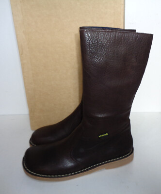 New Ladies Brown Leather Womens Casual Long Riding Boots Shoes RRP