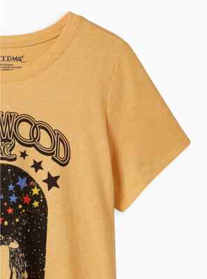 Torrid Cotton Classic Fit Crew Fleetwood Mac Tee Yellow 00 M/L 10