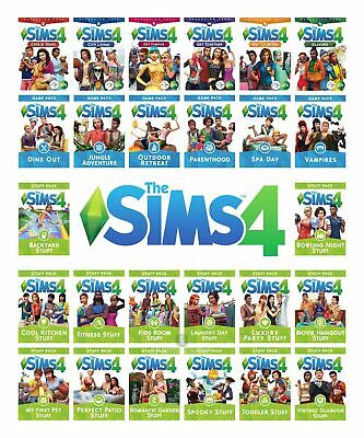 The Sims 4 Expansions Stuff Packs EA App Game Keys (PC/MAC