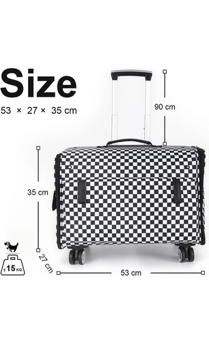 Large Pet Dog & Cat Trolley Load 15KG 4 Universal Wheels Pet Stroller Suitcase - Picture 3 of 3