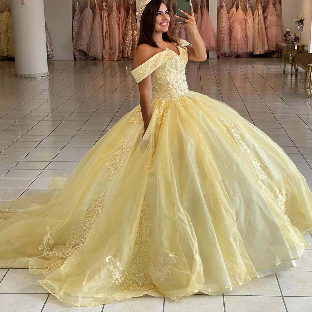 yellow quinceanera dresses