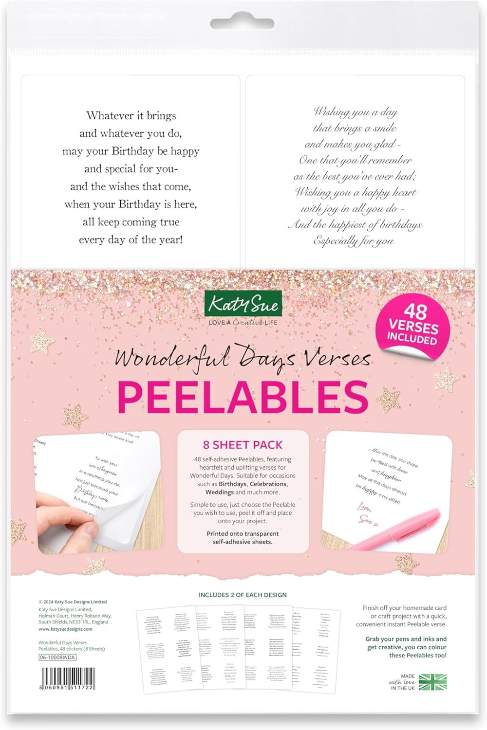 Peelable Sentiments 48 Peelable Stickers Verses Sentiments for All Occasions - Card Making ...