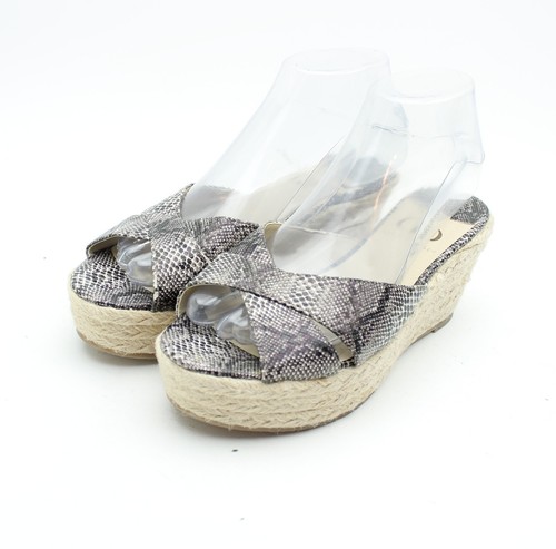 Kelsi Dagger Womens Brown Faux Leather Snakeskin Print Slip-on Wedge Sandals 7 - Picture 4 of 11