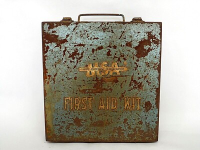 Vintage MSA Mine Safety Appliances Co First Aid Kit w/ Contents 21