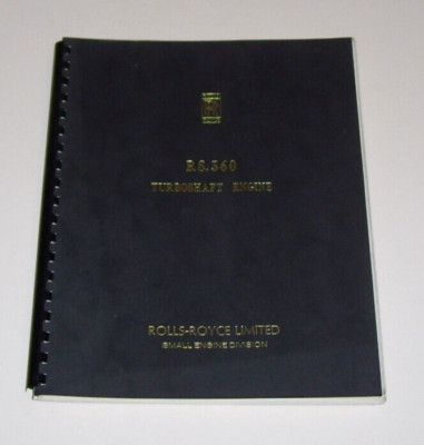 ROLLS-ROYCE  RS360 TURBOSHAFT AERO ENGINE TECHNICAL BROCHURE 1969 SED MTH.101