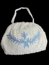 Vintage Silk and Seed Bead Purse Made in Belgium for Strawbridge & Clothier