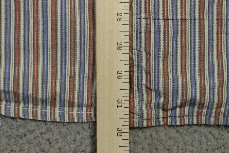 Vintage Shady LTD Eminem Button Up Shirt Mens Blue Short Sleeve Striped - Image 3 of 4