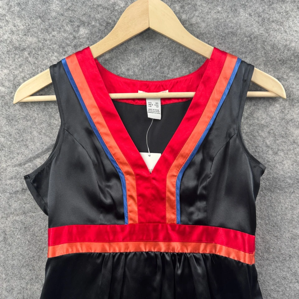 Camiseta sin mangas Kensie para mujer XS negra roja Babydoll Y2K de colección satinada 100 % seda NUEVA $78 Foto 4 de 4