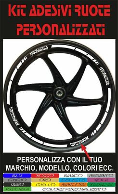 KIT AUFKLEBER RÄDER MOTORRAD MARKE IN ANPASSBAREN FARBEN 17'' LOGO UND STREIFEN COD39