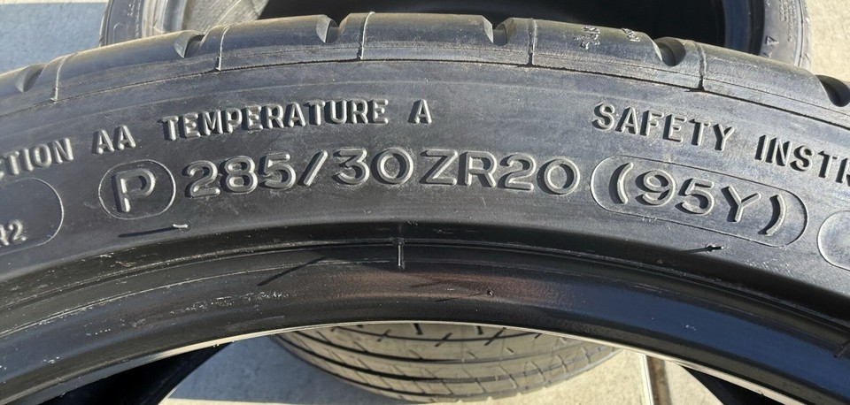 TWO BRAND NEW 285/30ZR20 (95Y) Michelin Pilot Super Sport ZP Run Flat ...