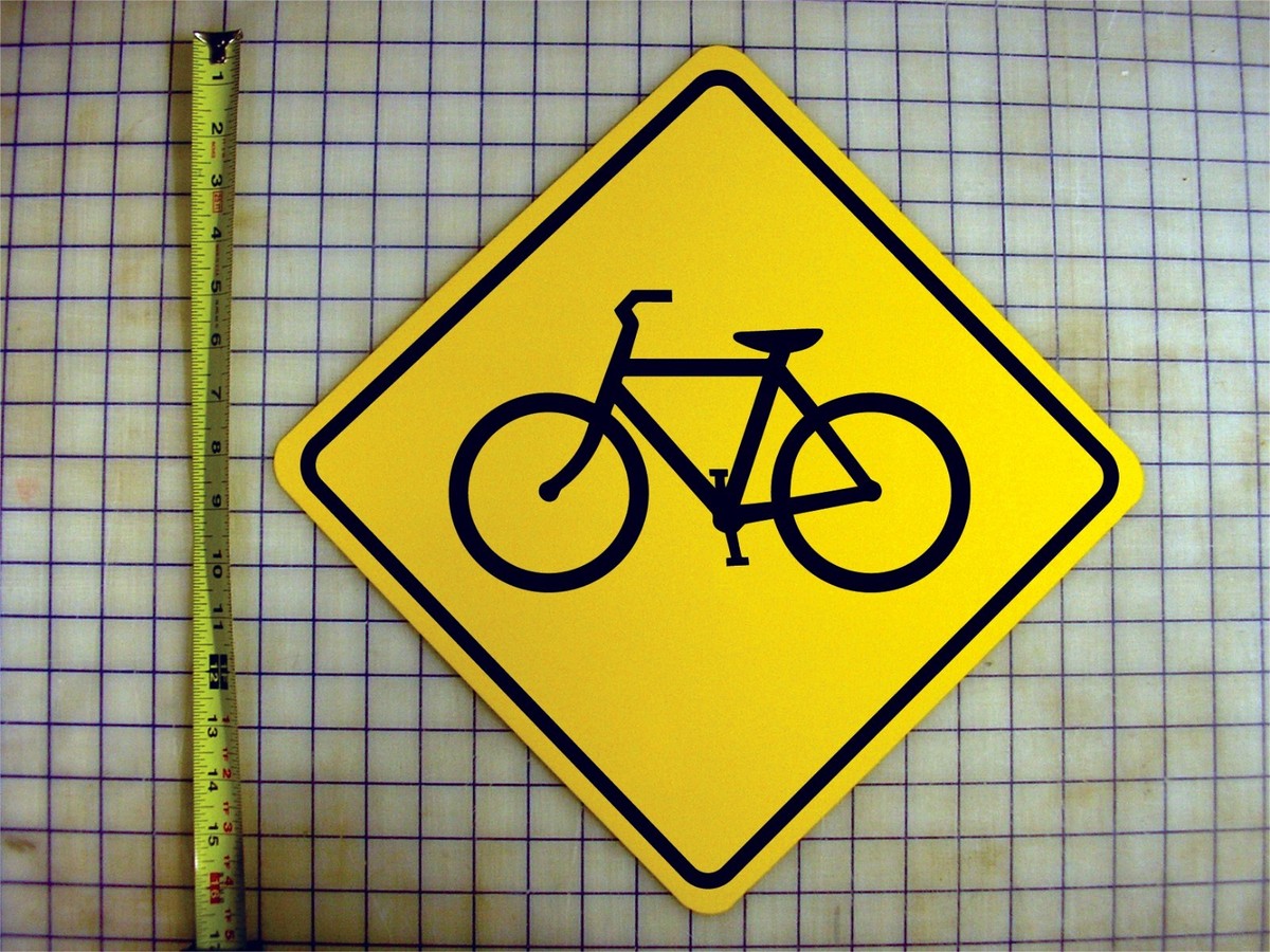 Bicycle / Bike Crossing Yellow Aluminum Sign | eBay