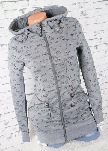 Damen Piquet Jacke Slim Fit Kapuze Hoodie Fleece angeraut Boote S M L XL 2XL - Bild 22 von 59