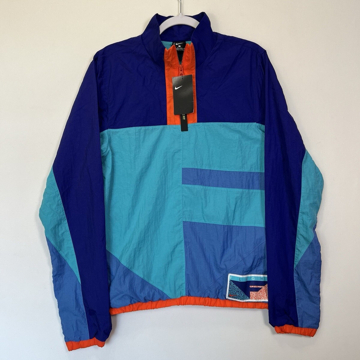 NWT Nike Flight ¼ Zip Basketball Jacket Mens XS Blue Orange