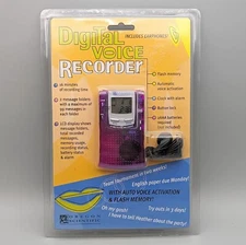 New 2002 Oregon Scientific Digital Voice Recorder Purple w/ Earphones
