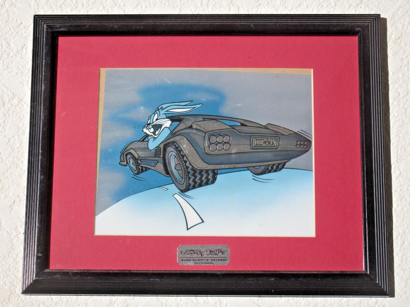 ✨Framed 13"x16” 1994 Looney Tunes Bugs Bunny's Getaway Matted Print Warner Bros✨