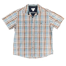 Ruff Hewn Plaid Cotton Casual Outdoor Camp Button Up Shirt Mens Large L