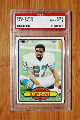 1980 Topps #262 GARY DAVIS Rookie Miami Dolphins PSA 8