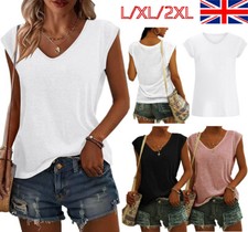 Plus Size Women's Sleeveless Vest Tops Summer Ladies Casual T-Shirt Tank Blouse