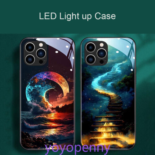 Luminous Moon Glow LED Light up Phone Case Cover For iPhone 15 Pro Max 13 14 11 - Picture 1 of 18