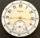 Antique 1925 Elgin Grade 286 Pocket Watch Movement Fancy Dial Running 6s 7j USA