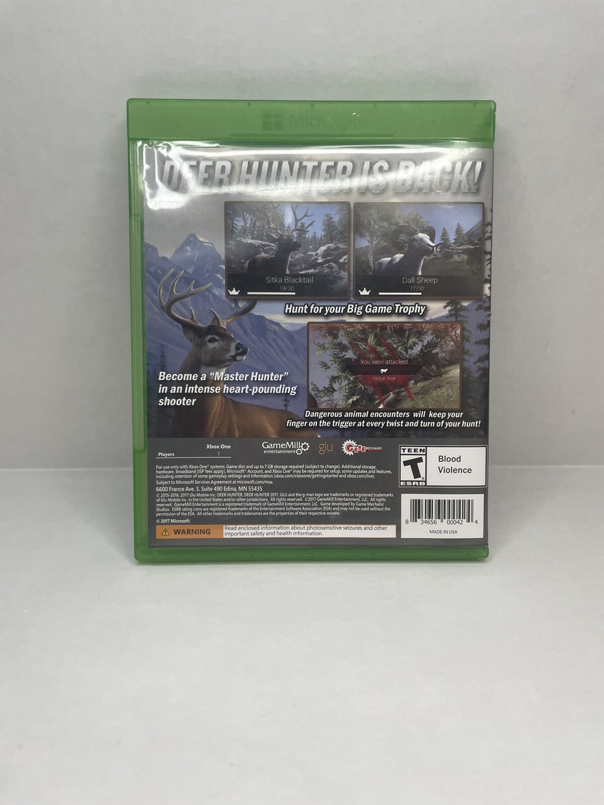 Xbox One Deer Hunter Reloaded Microsoft Xbox One W/ Case 111