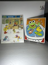 Set of Vintage 1983/1991 Sesame Street Puzzles - Frame-Tray / Playskool