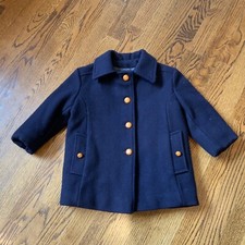 Vintage Navy Pea Coat Wool Sz 5 Toddler Formal Nautical Classic EUC