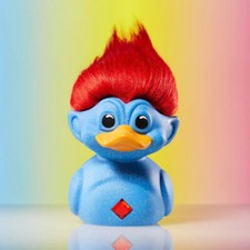 Official Trolls Blue Troll blur with red hair TUBBZ Collectable