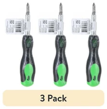 (3 pack) 6 in 1 Screwdriver, Phillips, Slotted