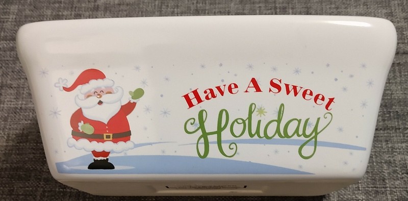 Mini Loaf Pan Christmas Santa Ceramic Baking Dish Dishwasher Oven Safe
