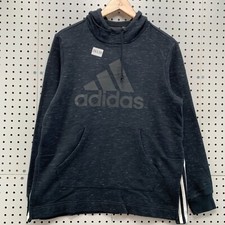 Adidas Hooded Sweatshirt Black Womens Medium Active Running Pullover 21.5x26.5
