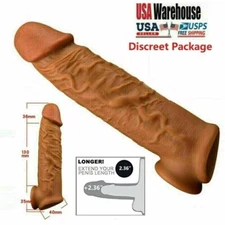 6.5" Male Cock-Girth-Enlarger-Enhancer-Penis-Extension-Extender-Sheath-Sleeve
