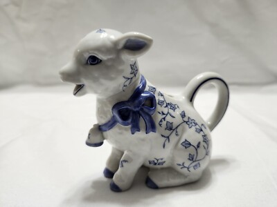 Vintage SHEEP Creamer Franklin Mint Country Friends Porcelain By Hallie Greer
