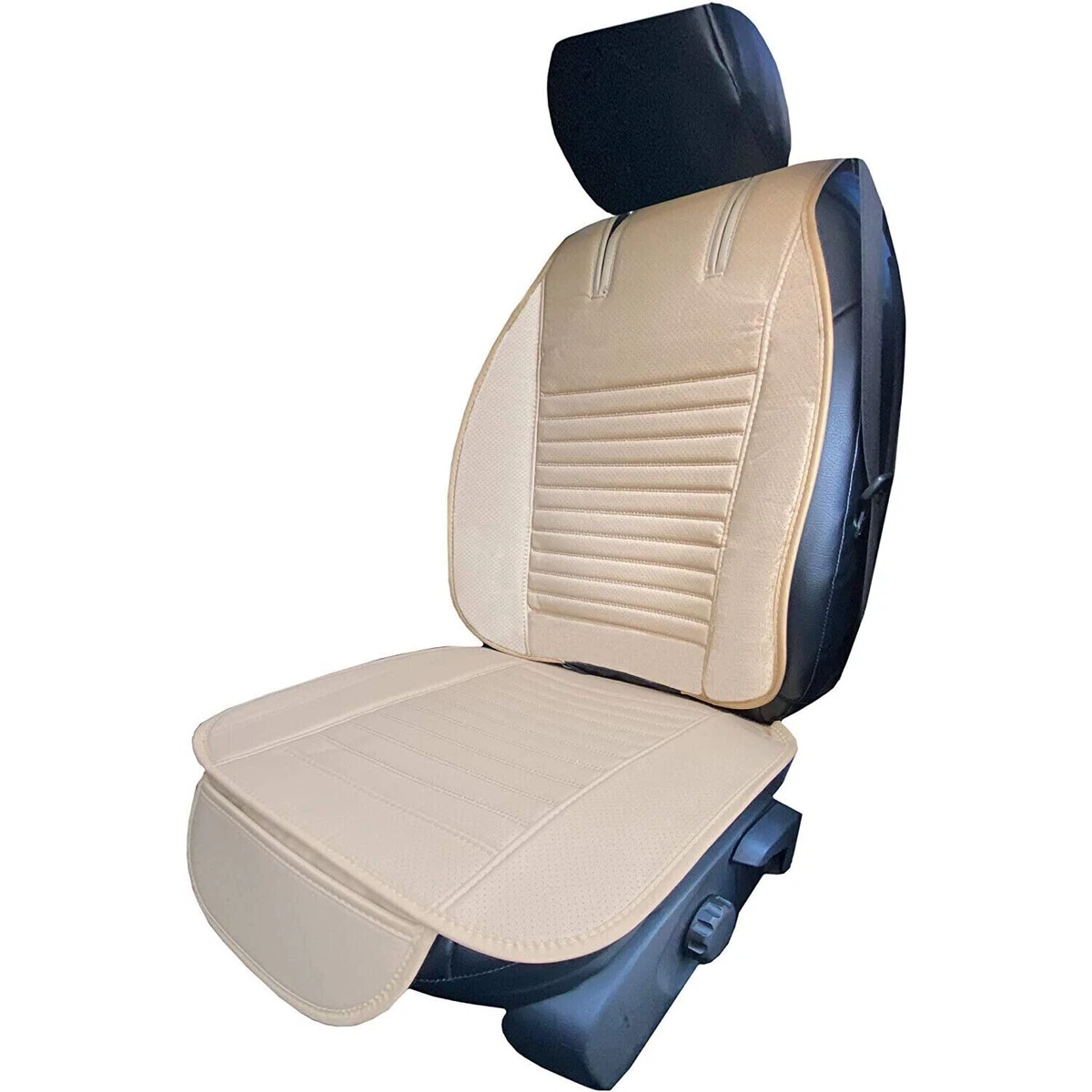 NEW Breathable PU Leather Front Top Bottom Beige Car Seat