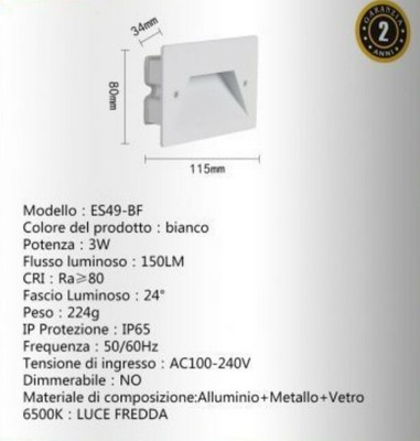 FARO FARETTO LED CALPESTABILE ESTERNO 1W INCASSO LUCE BIANCA CALDA BIANCO CALDO PUNTO LUCE IP65 IMPERMEABILE CLASSE EFFICIENZA A FARO FARETTO LED CALPESTABILE ESTERNO 1W INCASSO LUCE BIANCA CALDA BIANCO CALDO PUNTO LUCE IP65 IMPERMEABILE CLASSE EFFICIENZA A