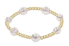 Enewton Admire Faceted Pearl Gold-filled 3mm Beads Stretch Stack Bracelet New