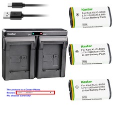 Kastar Battery Dual Charger for Kodak KLIC-8000 Kodak Pocket Video Camera ZX1