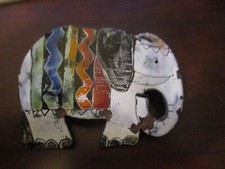 Vtg Metal Elephant Hair Clip Barrette 3 1/2 inches wide 2 1/2 tall FREE SHIP