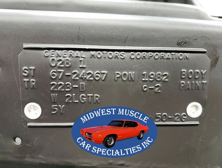 GM Chevy Pontiac Oldsmobile Factory Correct Firewall Cowl Data Plate Tag Rivets  - Image 2 of 4