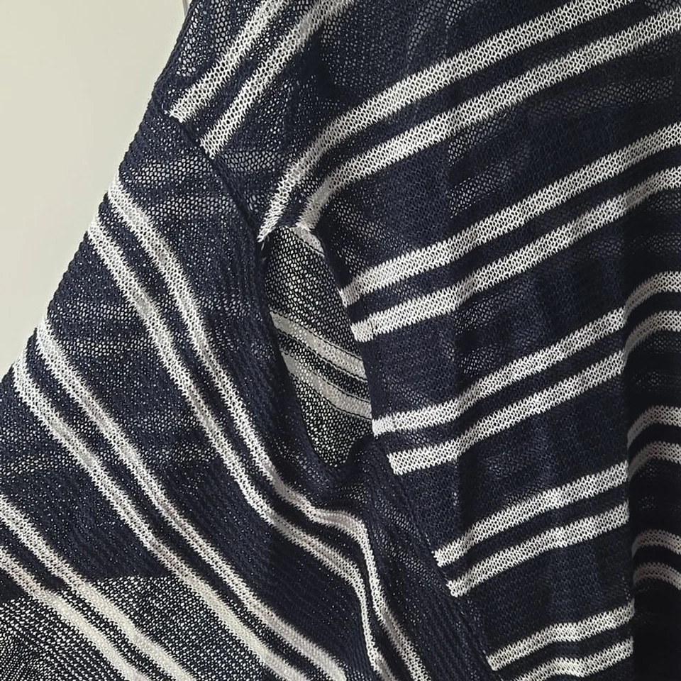 Zenergy By Chico's Rebekah Fringe Stripe Poncho - Image 2 of 4